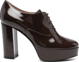 Gianvito Rossi Rode Lace-Up Platform Pumps - Dames - Pumps - Rood - 37 EU - Schoenen