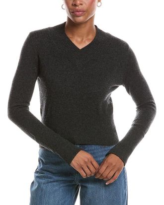 Autumn Cashmere V-Neck High Cuff Cashmere Sweater