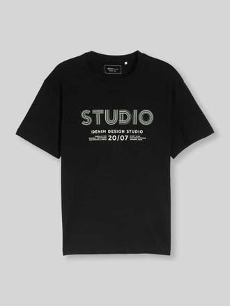 Tom Tailor Denim Relaxed Fit T-Shirt aus reiner Baumwolle in Black, Gr&ouml;&szlig;e XXL