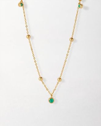 Edge of Ember Globe Station Green Onyx Necklace at Nordstrom, Size 18