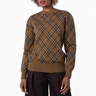 Burberry Check Wool Mohair Blend Sweater, Size X-Small