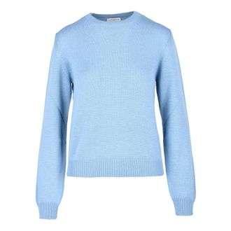 Ballantyne Wol Ronde Hals Pullover Sweater - Dames - Ronde hals truien - Blauw - XS - Wol - Truien & Vesten