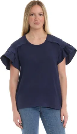 Wilt Ruffle Short Sleeve Tee in Naval Academy at Nordstrom, Size X-Small