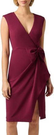 Adrianna Papell Sleeveless Bow Crepe Sheath Dress in Cabernet at Nordstrom, Size 16