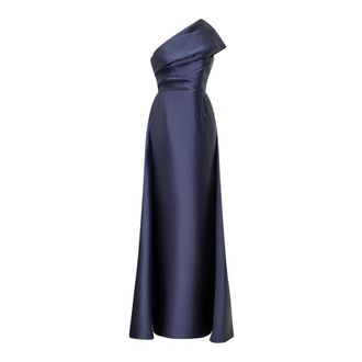 Solace London Gowns, female, Blue, S, One-shoulder Zip Dress