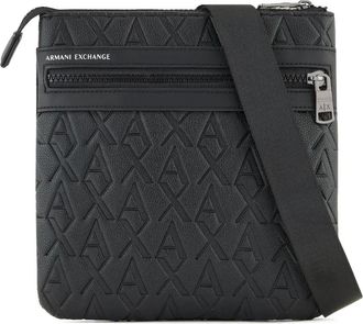 A|X Armani Exchange monogram-embossed messenger bag - Black