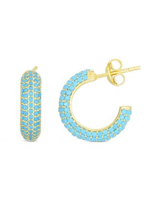 Sphera Milano 14K Over Silver Cz Hoops