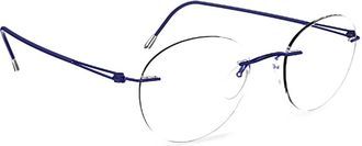 Silhouette occhiali tondi - Blu