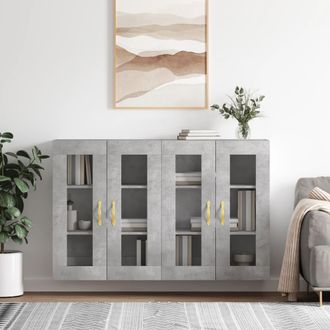 vidaXL Vidaxl - Armarios De Pared 2 Uds Madera De Ingenier&iacute;a Gris Hormig&oacute;n