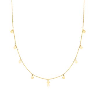 Canaria Canaria Italian 10kt Yellow Gold Mini Disc Station Necklace