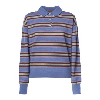 Guest In Residence Maglione Polo a Righe Collegiate - - Knitwear - Donna - Multicolore - L