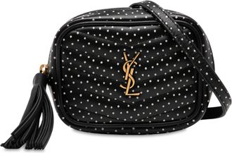 Saint Laurent Womens Pre-owned Baby Quilted Chevron Calfskin Monogram Polka Dot Lou Camera Bag - Black Leather - One Size
