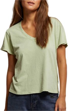 perfectwhitetee Boxy V Neck Tee In Pistachio