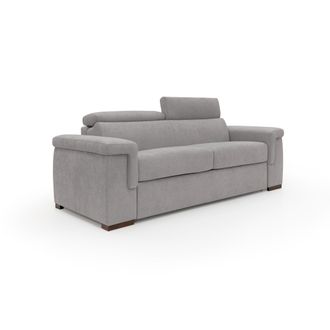 Divani.Store Divani.store - Giunone Sof&aacute; Cama Convertible Con Colch&oacute;n De 18 Cm Y Reposacabezas Reclinables En Tejido Impermeable 220 Cm (mat. 140x197 Cm) Gris Clar
