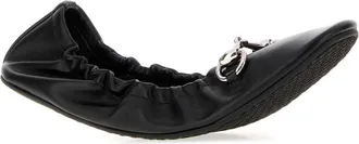 Gucci Womens Prima Ballet Flat Black Calf Skin