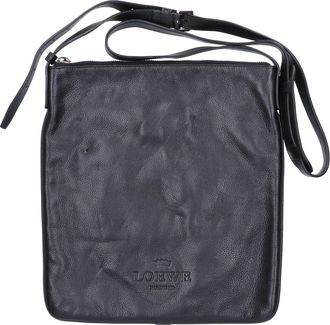 Loewe Black Leather Messenger Bag Shoulder Bag (Pre-Owned)