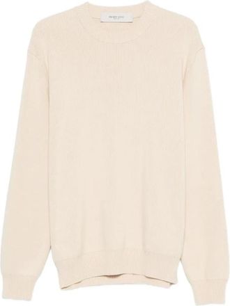 Golden Goose Stijlvolle knitwear voor mannen - Heren - Ronde hals truien - Beige - XL - Katoen - Truien & Vesten