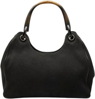 Gucci Pre-owned Handbags, female, Black, Size: ONE SIZE Pre-owned Canvas Handbag