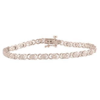 Grown Brilliance Sterling Silver 0.25 Cttw Lab Grown Diamond Tennis Bracelet for Women