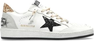Golden Goose Ballstar Leather Upper And Toe Glitter Star And Heel Su