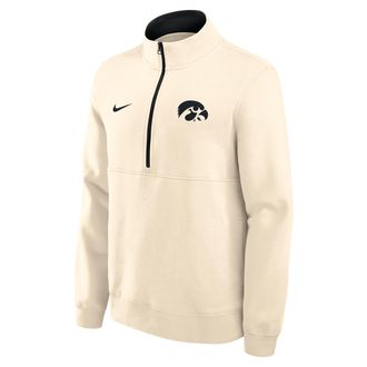 Nike Iowa Primetime Primary Logo Nike Mens College 1/2-Zip Crew in Brown | 02JW014MIA-G24