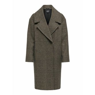 Only Lange geruite jas, reverskraag