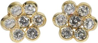 Bulgari Flower Cluster 18K Gold 3.00 ct. tw. Diamond Earrings (Authentic Pre-Loved)