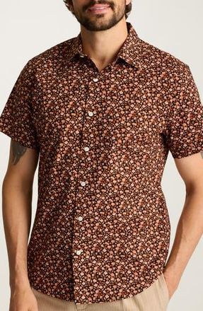 Bonobos Riviera Slim Fit Tropical Print Short Sleeve Stretch Cotton Button-Up Shirt in Perchoir Floral at Nordstrom Rack, Size X-Large