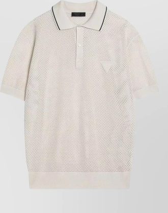 Prada silk openwork polo shirt