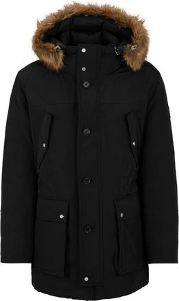 HUGO BOSS Stijlvolle Winterjas - Heren - Winterjassen - Zwart - 3XL - Polyester - Jassen