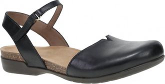 Dansko Womens Rowan Waxy Burnished Casual Sandal In Black