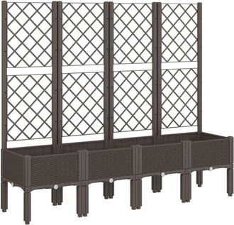 vidaXL Jardinera Con Enrejado Pp Marr&oacute;n 160x40x142 Cm Vidaxl