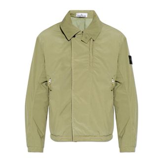Stone Island Ge&iuml;soleerd jack met zakken - Heren - Zomerjassen - Groen - M - Leer - Jassen