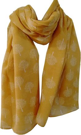 Generic Mulberry Tree Print Scarf Womens Lightweight Fashion Large Wrap (Mustard White)