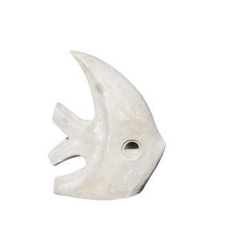 Wanda Collection Escultura moderna jardín pez modelo pequeño gris 50 cm