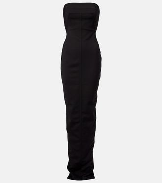 Rick Owens Wool-blend bustier gown