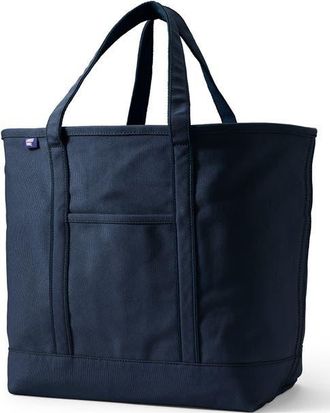 Lands End Lands End Canvas Open Top Tote Bag Regular & Long Handle Carry All - Stylish for Work Travel Beach Errands Great Gift in True