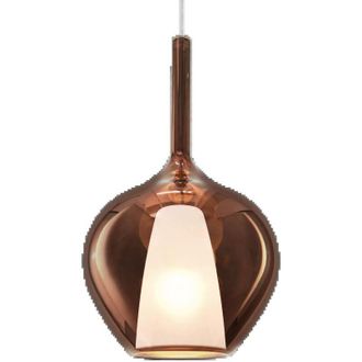 Ideal Lux Sospensione Contemporanea Kalique Vetro Rame Bianco E Cromo 1 Luce E27 H50Cm
