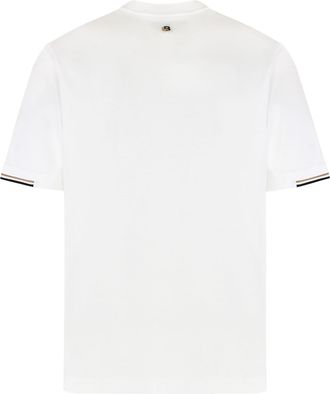 HUGO BOSS Mens White Cotton Crew-Neck T-Shirt T-Shirts And Polos