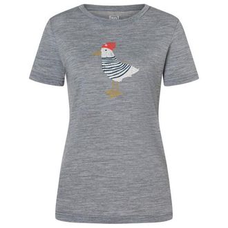 super.natural Johnny Tee Merinoshirt f&uuml;r Damen | grau/ various