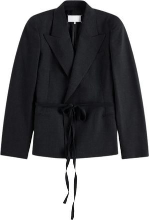 Maison Margiela Buitenlaag - Dames - Blazers - Zwart - 2XS - Wol - Jassen