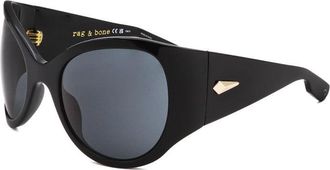Rag & Bone RNB6004/S 0807 IR Shiny Black/Smoke