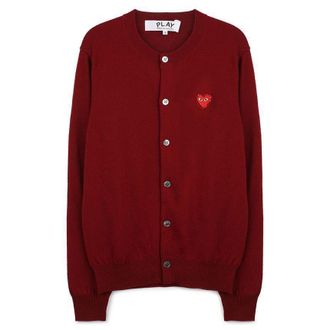 Comme Des Gar&ccedil;ons Red Heart Rhinestone Cardigan