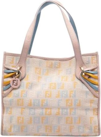 Fendi Pre-owned Canvas Tote Bag - Dames - Vintage Shopper - Beige - ONE Size - Vintage