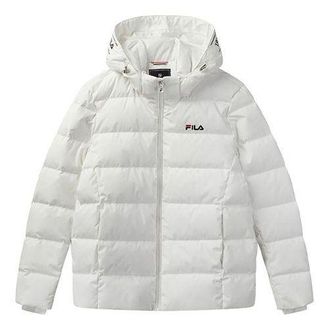 Fila Mens FILA Stay Warm Hooded Down Jacket White F61M048921F-WT