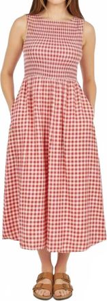 Sadie & Sage Apple Butter Gingham Midi Dress In Red