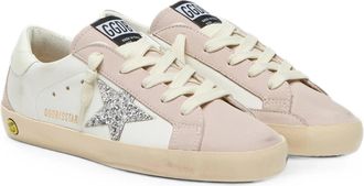 Golden Goose Super Star Leather Upper Glitter Nabuk Toe And Spur Heel Aw26 Ch