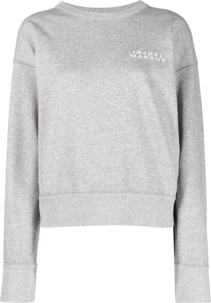 Isabel Marant Shad logo-embroidered sweatshirt - women - Cotton/Recycled Polyester - 40 - Grey