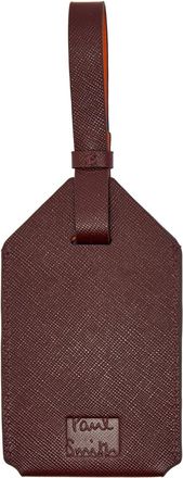 Paul Smith Logo Saffiano Leather Luggage tag - Brown - One Size