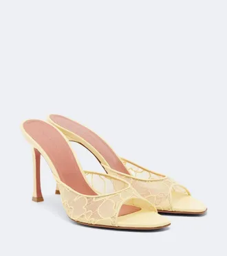 Amina Muaddi Alexa lace mules